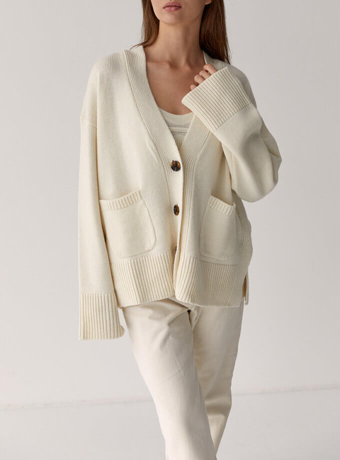 Кардиган з вовни мериноса FIORE BIANCO (FRBK_FB_0813KML)