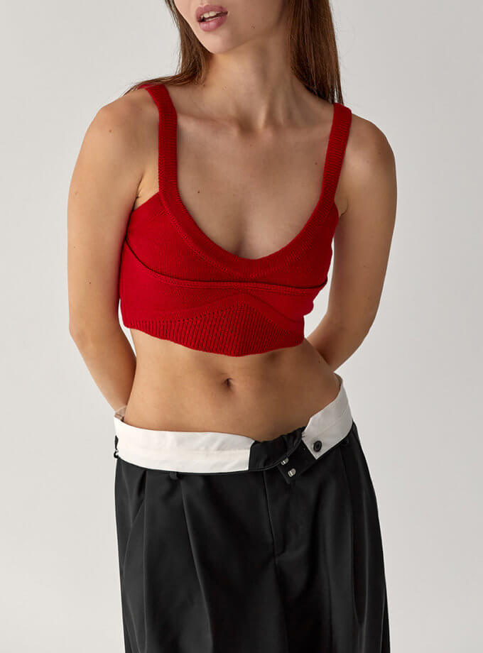 Топ на бретелях з вовни мериноса FIORE BIANCO (FRBK_FB_0821TR)