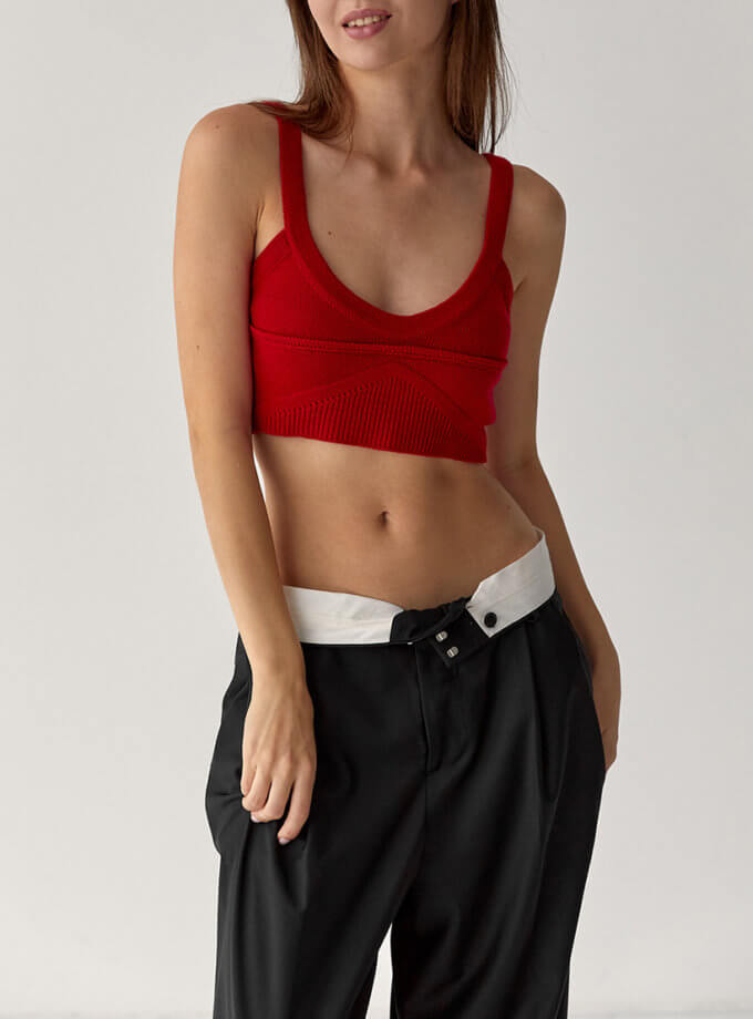 Топ на бретелях з вовни мериноса FIORE BIANCO (FRBK_FB_0821TR)