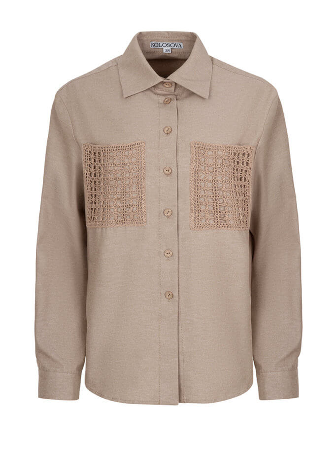Сорочка з вʼязаними кишенями KOLOSOVA (KLSVNN4WC)