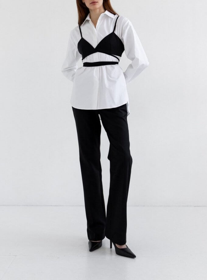 Чорний топ зі стрічками IRARO (IRRO_IR_FW22_TB_006)