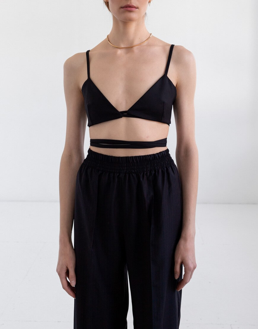 45 Чорний топ зі стрічками IRARO (IRRO_IR_FW22_TB_006) - фото 4