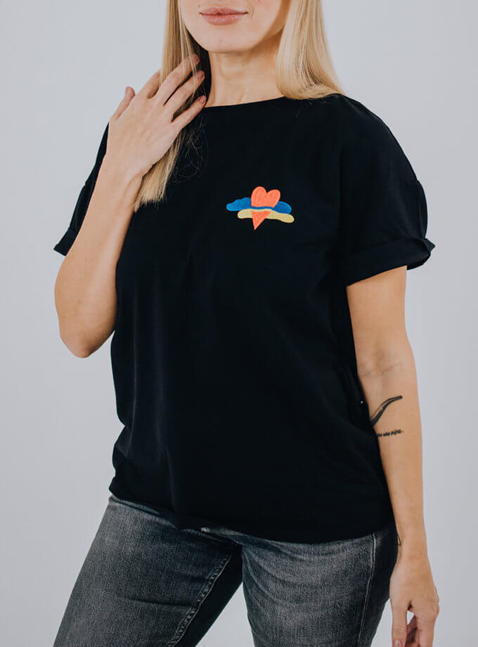 Чорна Футболка Любіть Україну зліва NI GRAMA DRAMY (NGD_sh-lu-l-bl) - фото 11