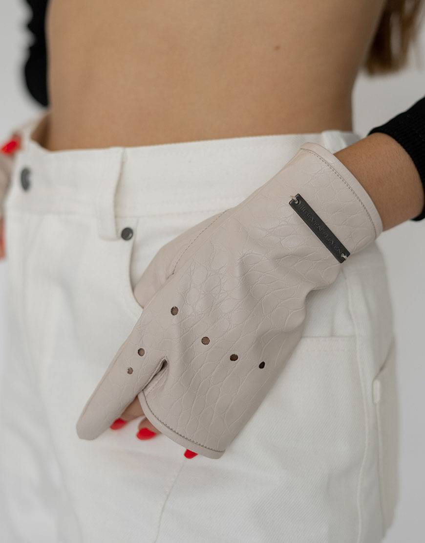 Seven_Eleven_037 Рукавички без пальців Myrta бежеві кроко 7/11 SEVEN ELEVEN (SE21GlMyrtaCrcBg) - фото 2