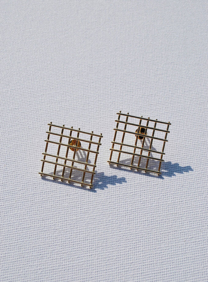 Сережки Square Grid M RIMMART JEWELRY (RAJ_ERA-030)