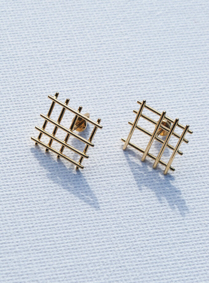 Сережки Square Grid S RIMMART JEWELRY (RAJ_ERA-031)