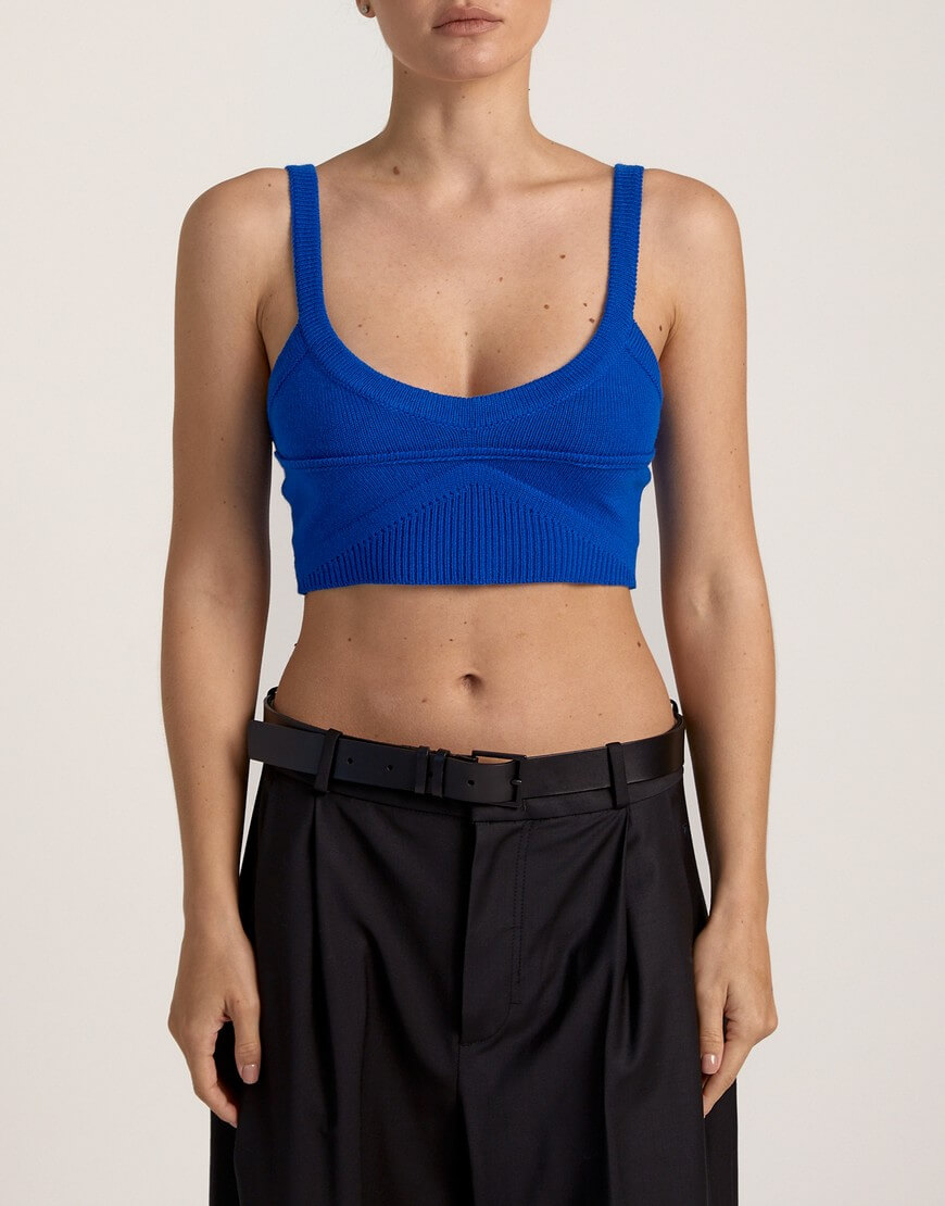 IMG_8432 Топ на бретелях з вовни мериноса FIORE BIANCO (FRBC_0818TBLU) - фото 2