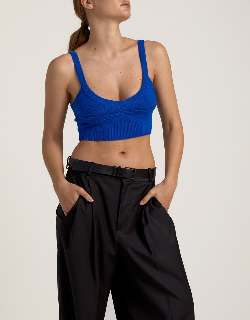 IMG_8442 Топ на бретелях з вовни мериноса FIORE BIANCO (FRBC_0818TBLU) - фото 3