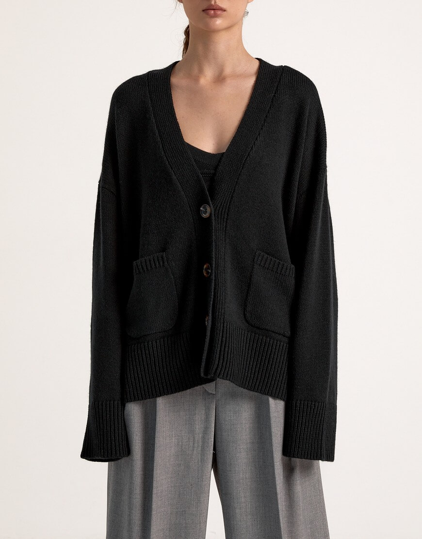 IMG_8736 Кардиган з вовни мериноса FIORE BIANCO (FRBC_0814KBL) - фото 2