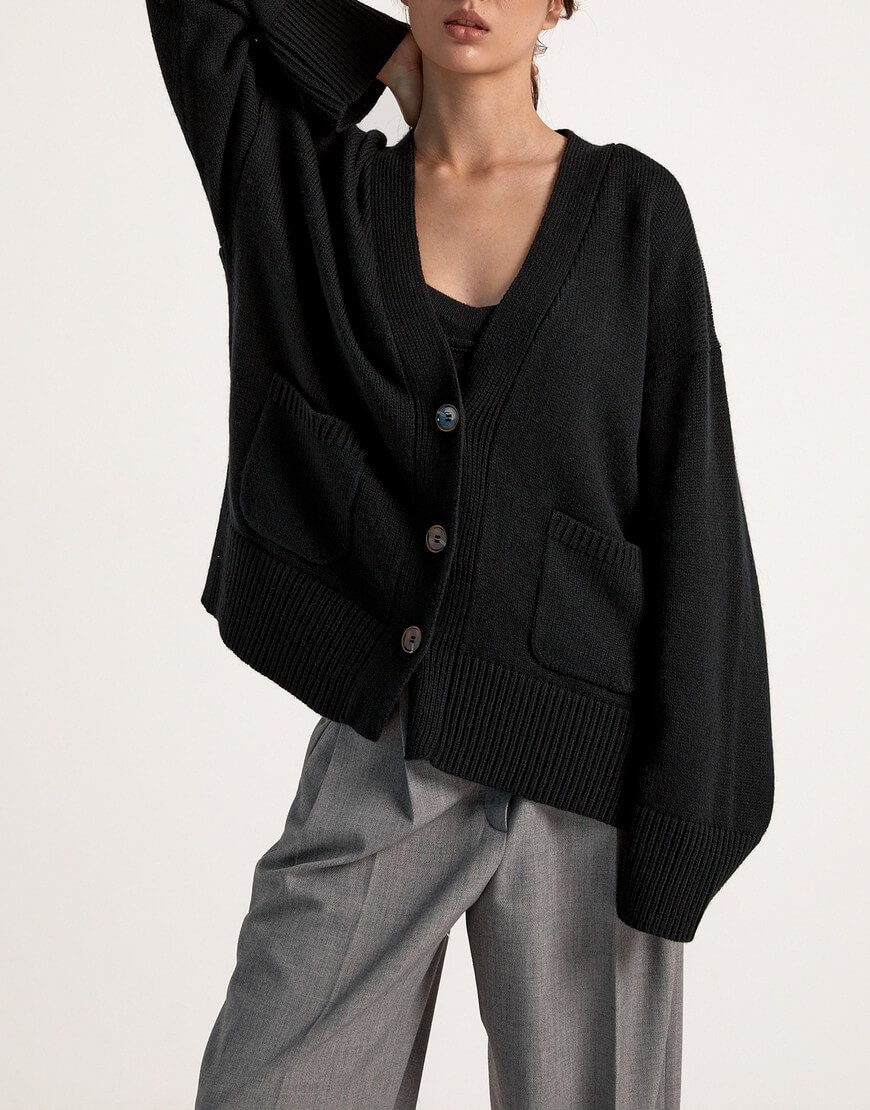 IMG_8746 Кардиган з вовни мериноса FIORE BIANCO (FRBC_0814KBL) - фото 4