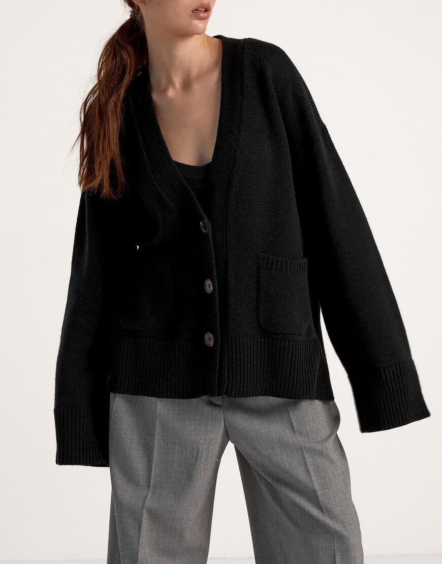 IMG_8748 Кардиган з вовни мериноса FIORE BIANCO (FRBC_0814KBL) - фото 3