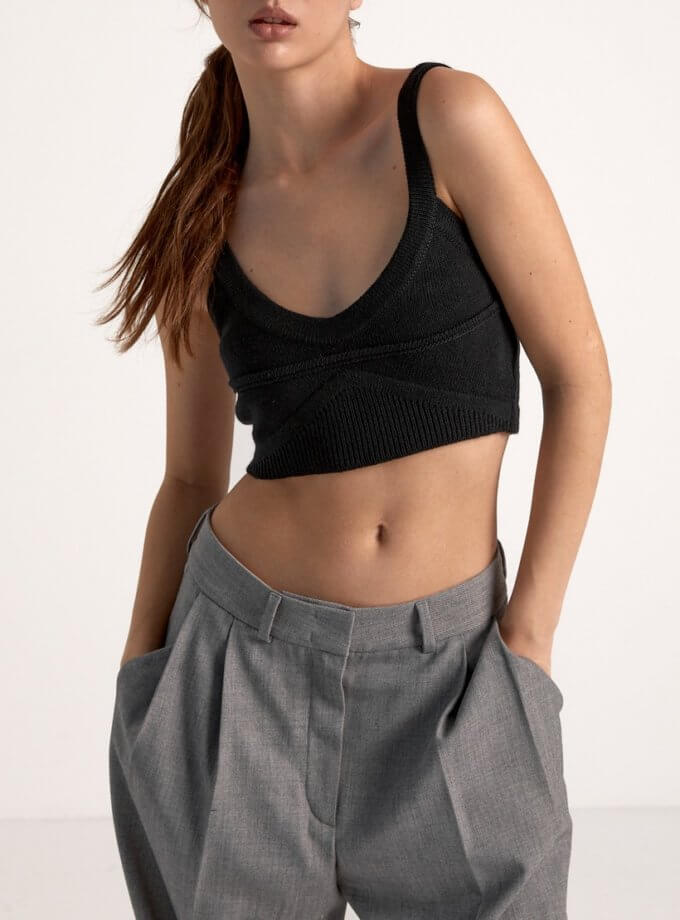 Топ на бретелях з вовни мериноса FIORE BIANCO (FRBC_0820TBL)