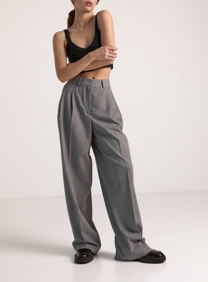 Штани палаццо FIORE BIANCO (FRBC_trspal_grey)