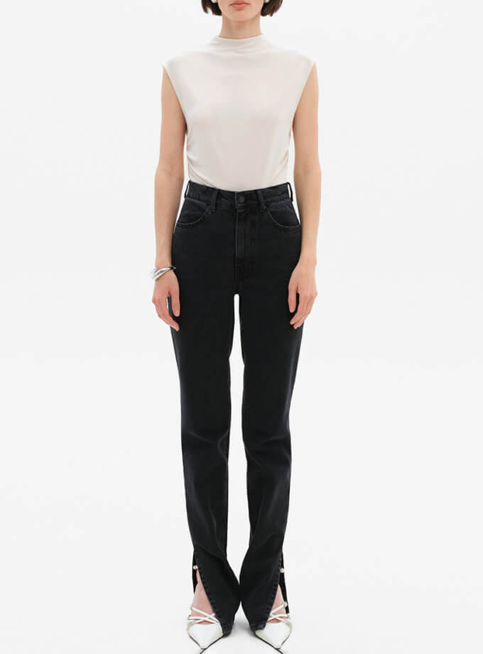 Джинси мом із розрізами зовні MATCH DENIM (WNDM_sp22-jwc-black) - фото 7