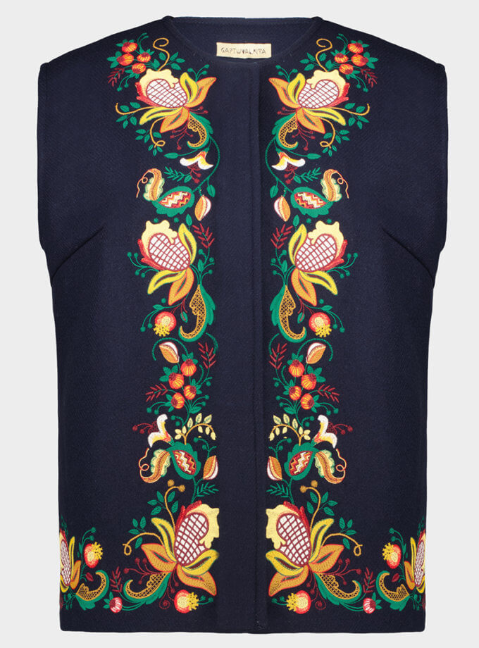 Кирсетка за мотивами традиційного карпатського ґорсика з авторською вишивкою Гранатова лоза GAPTUVALNYA (GPTV_AA_150)