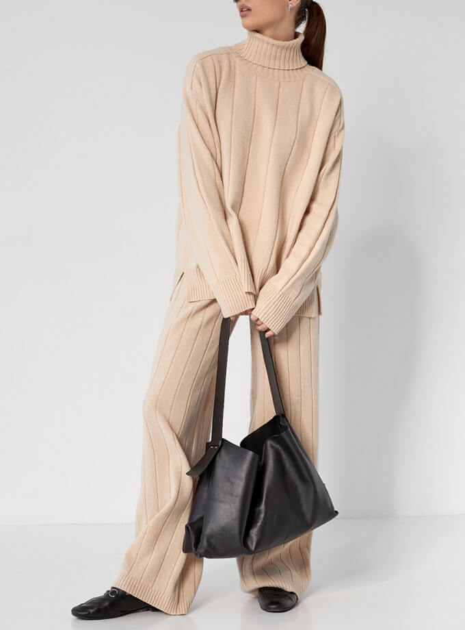 Костюм з кардного мериносу FIORE BIANCO (FRBC_КTcard-beige)