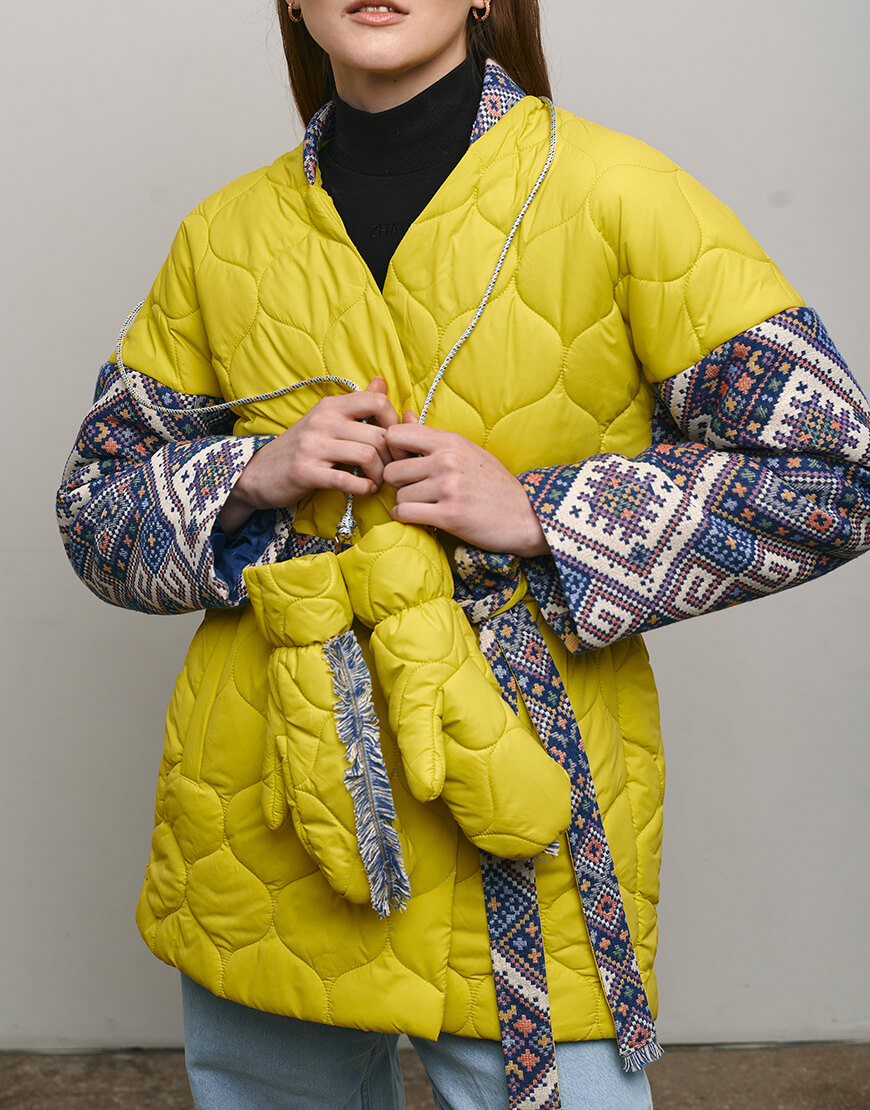 Рукавиці жовті(1) копія Рукавиці стьобані зі шнурком ZHARKO (ZHRK_kz230030ml) - фото 3