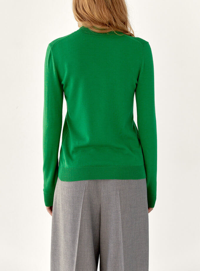 Гольф з мериносу FIORE BIANCO (FRBC_vodol_green)