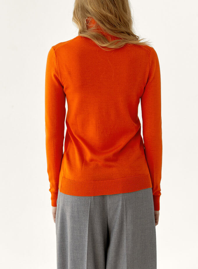 Гольф з мериносу FIORE BIANCO (FRBC_vodol_orange)