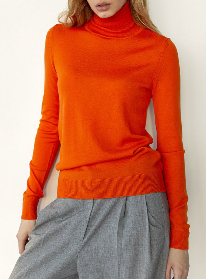 Гольф з мериносу FIORE BIANCO (FRBC_vodol_orange)