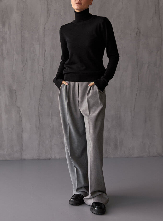 Гольф з мериносу FIORE BIANCO (FRBC_vodol_black)