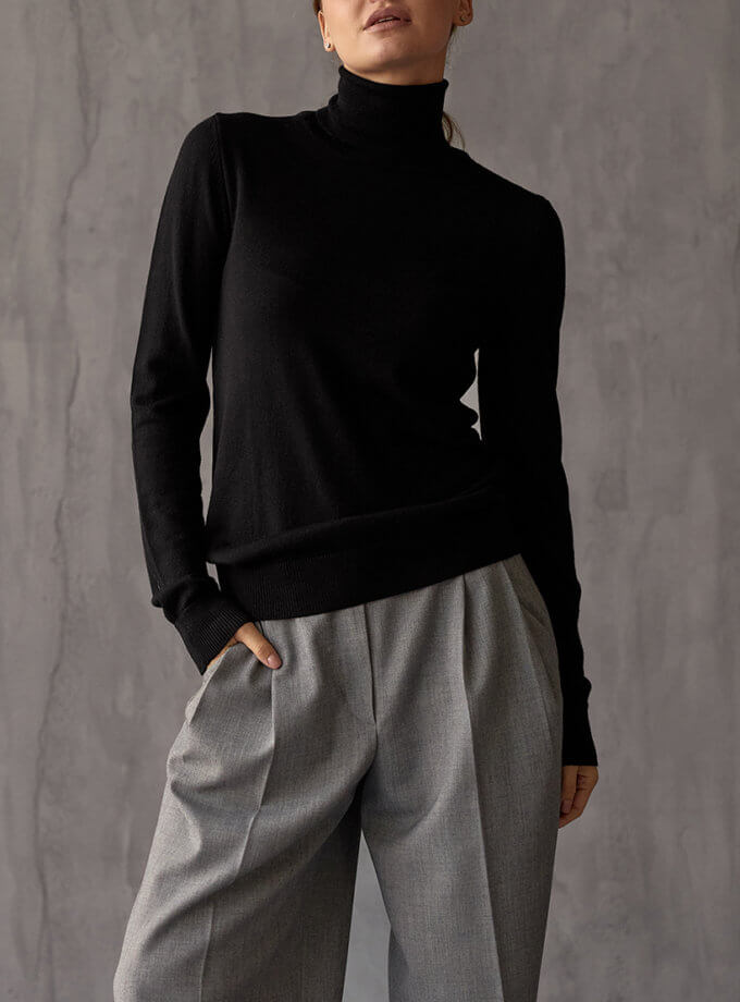 Гольф з мериносу FIORE BIANCO (FRBC_vodol_black)