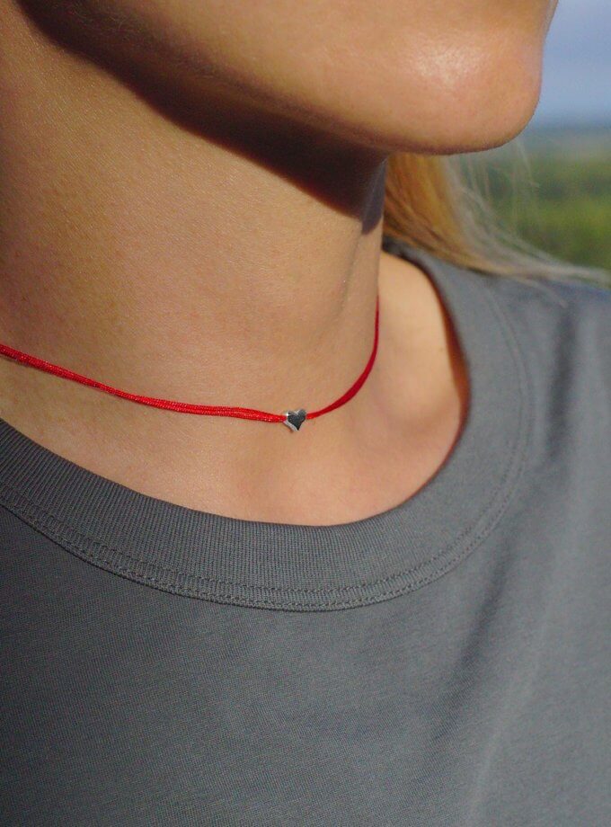 Підвіска на червоній нитці з Сердечком IVA JEWELRY (IVA_RS02)