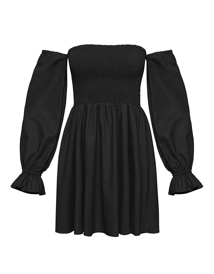 1 Сукня з об’ємними рукавами з льону MAGNETIC (MGN_1730BK) - фото 2