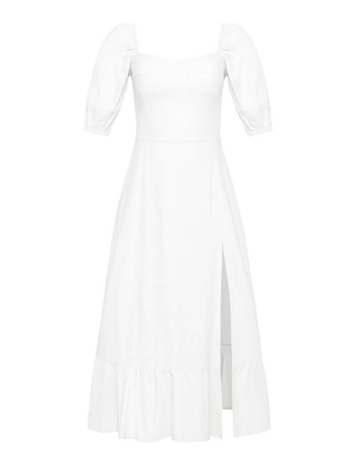 Льняна сукня з розрізом MAGNETIC (MGN_1732WH)