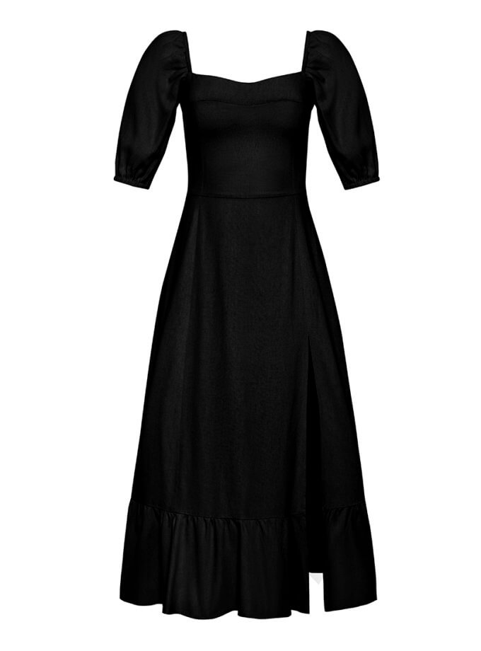 Льняна сукня з розрізом MAGNETIC (MGN_1732BK)