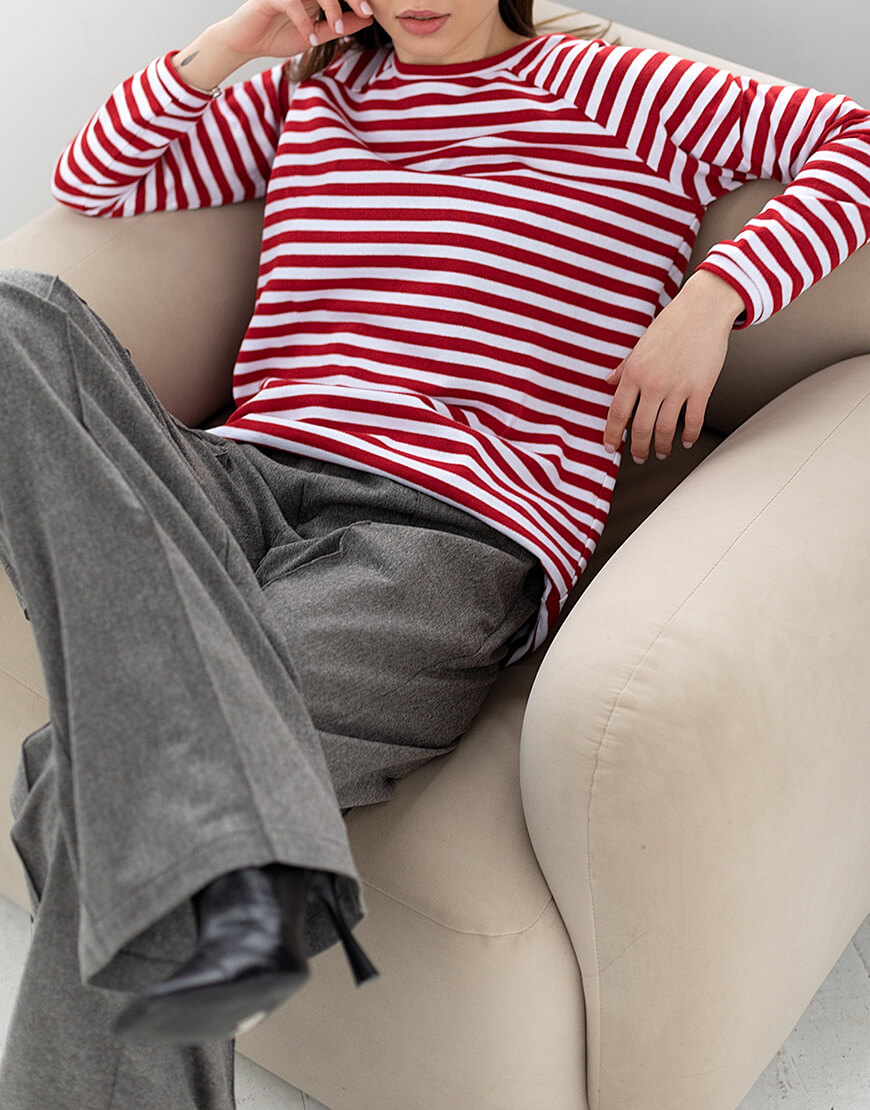 3515-2 Світшот у червону смужку ANNA YAKOVENKO (AY_3515) - фото 3