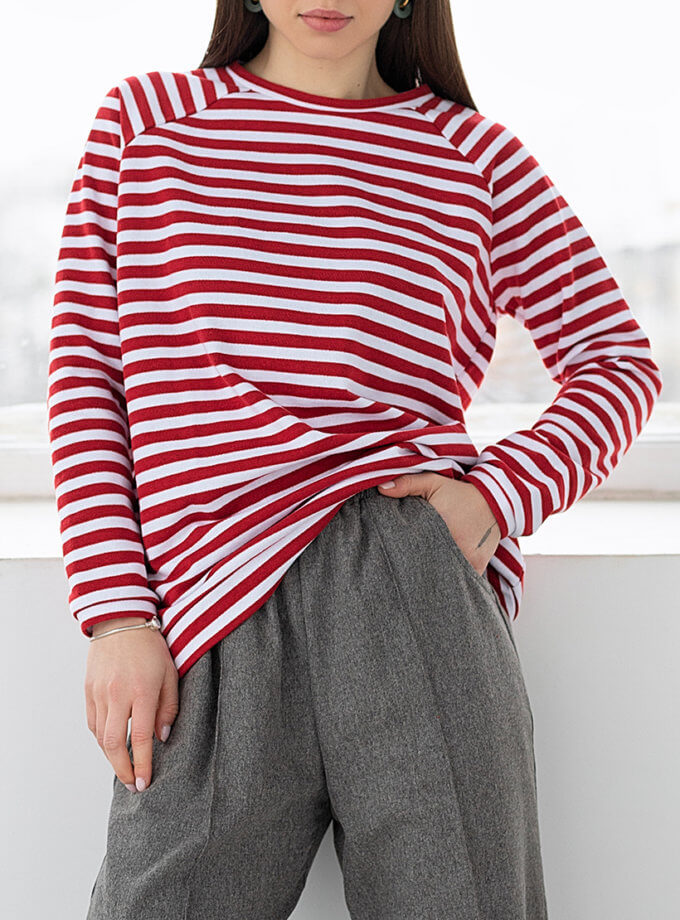 Світшот у червону смужку ANNA YAKOVENKO (AY_3515)