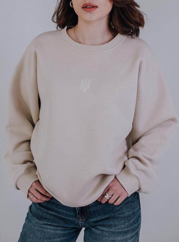 Світшот оверсайз Класичний тризуб NI GRAMA DRAMY (NGD_sweat-klt-bg-xl)