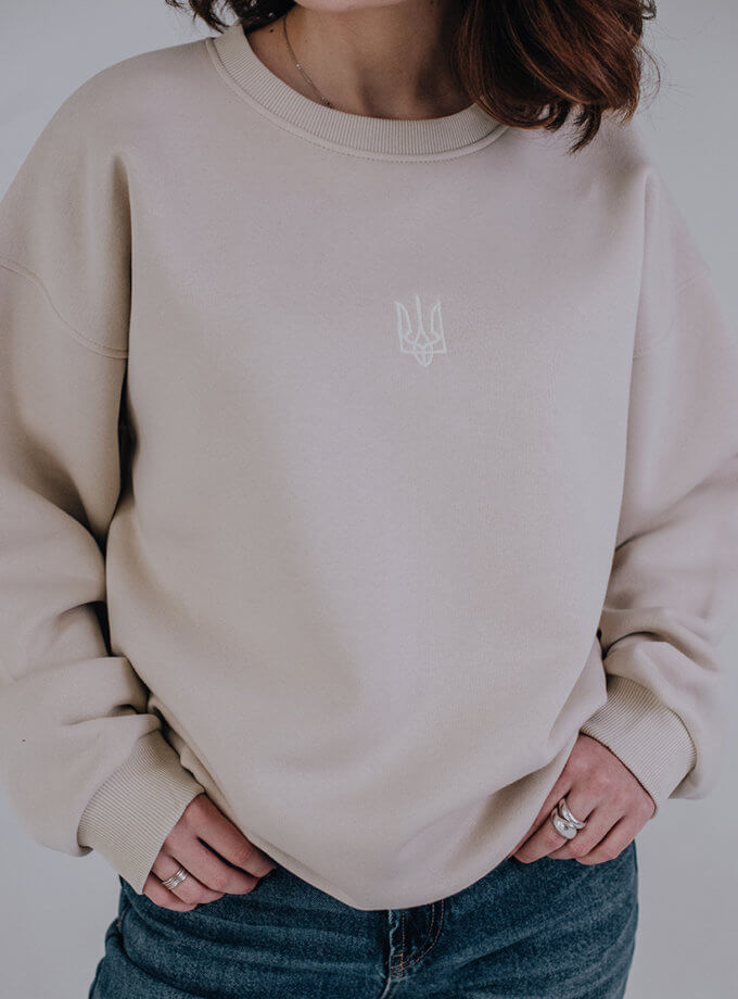 Світшот оверсайз Класичний тризуб NI GRAMA DRAMY (NGD_sweat-klt-bg-xl)