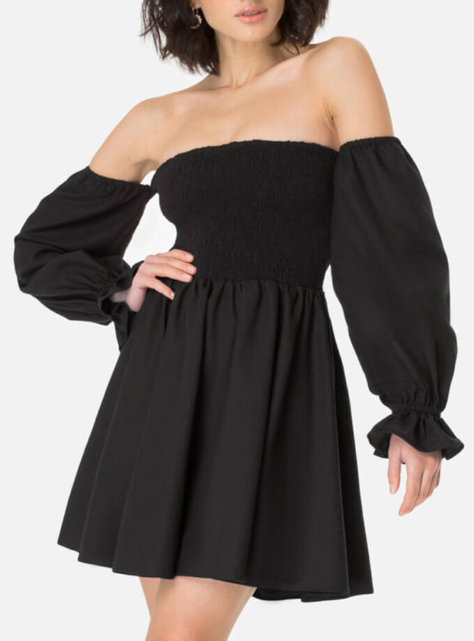 Сукня з об’ємними рукавами з льону MAGNETIC (MGN_1730BK) - фото 11