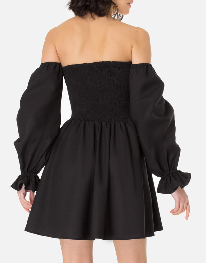 IMG_2757 Сукня з об’ємними рукавами з льону MAGNETIC (MGN_1730BK) - фото 3