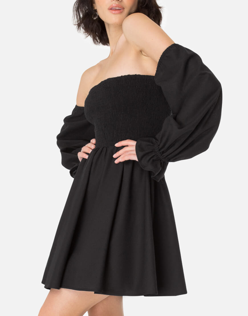 IMG_2760 Сукня з об’ємними рукавами з льону MAGNETIC (MGN_1730BK) - фото 4