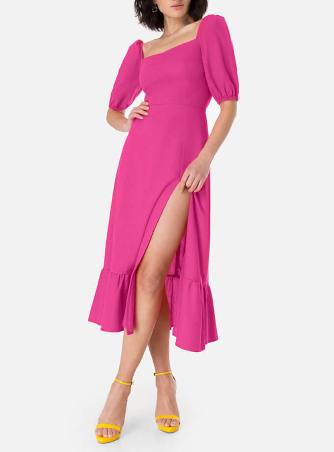 Льняна сукня з розрізом MAGNETIC (MGN_1732PK)