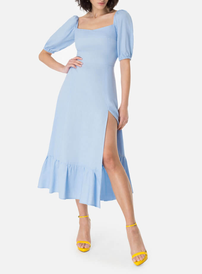 Льняна сукня з розрізом MAGNETIC (MGN_1732BL)