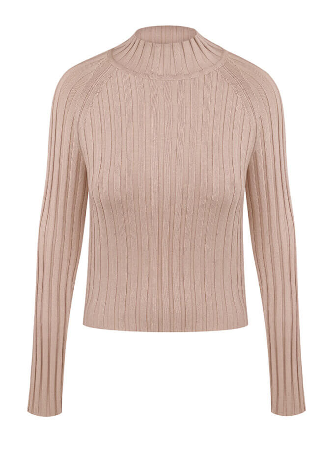 Кроп джемпер в рубчик із віскози MISS SECRET (MISS_PU-020-beige)
