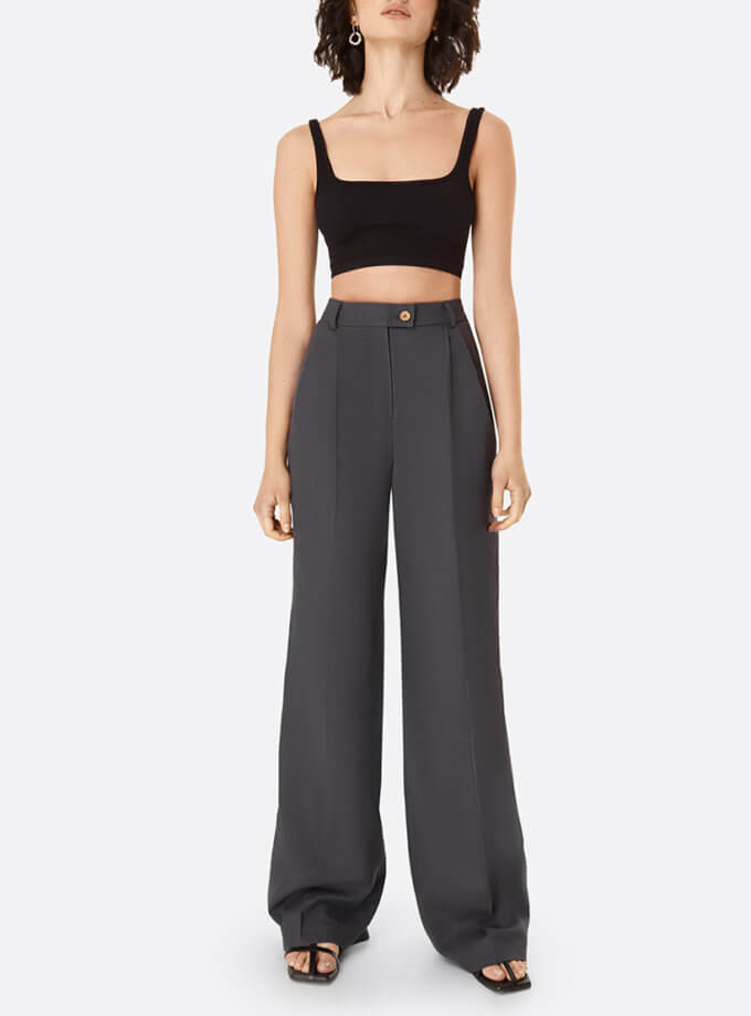 Льняні брюки палаццо MAGNETIC (MGN_1778GY) - фото 8