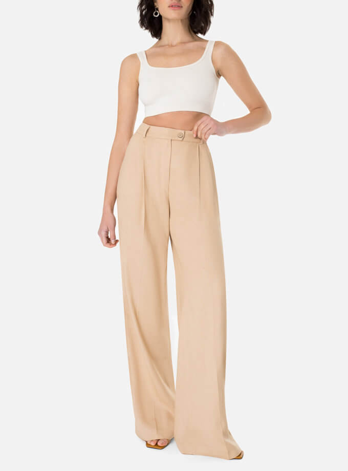 Льняні брюки палаццо MAGNETIC (MGN_1778BG)