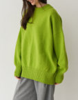 Светр об'ємний з вовни мериноса та кашеміру FIORE BIANCO (FRBC_Fbovcash_lime)