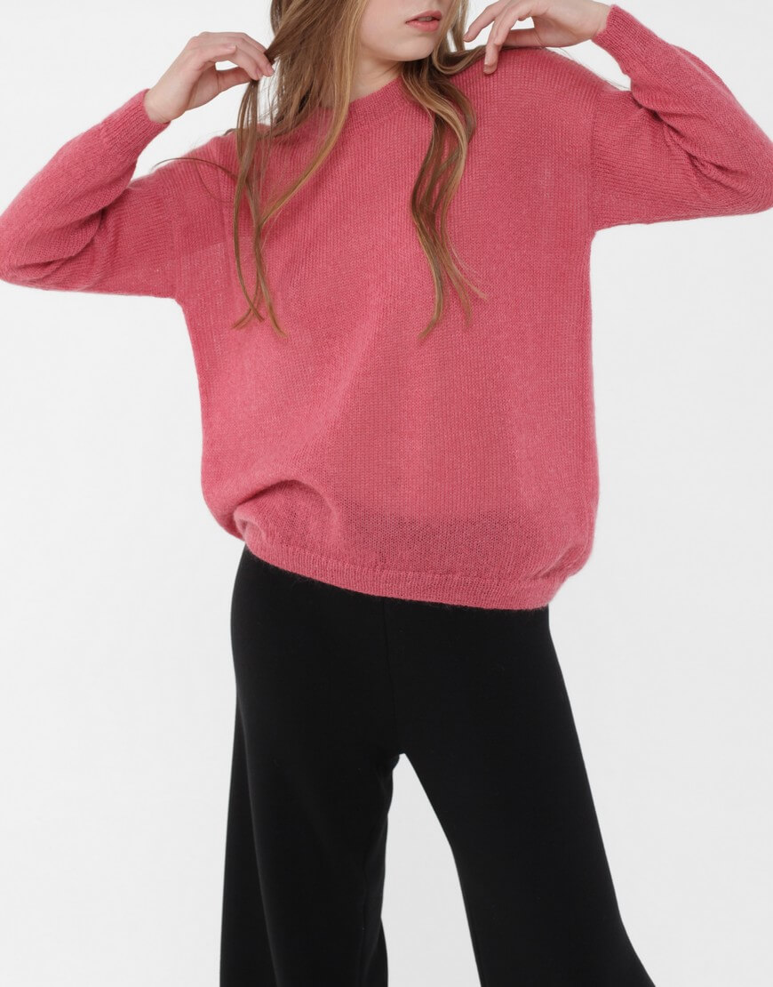 IMG_8823 2 Тонкий джемпер з мохеру MISS SECRET (MISS_PU-013-rose) - фото 4