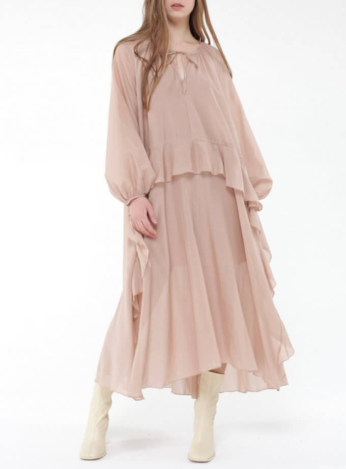 Сукня Lilia з воланом MISS SECRET (MISS_DR-045-beige)