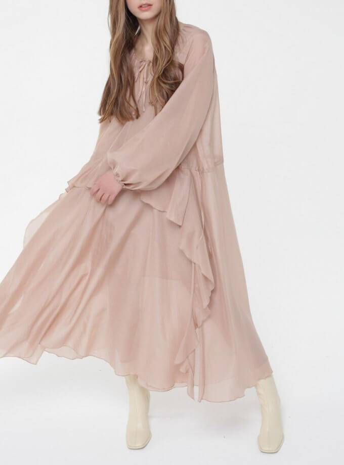 Сукня Lilia з воланом MISS SECRET (MISS_DR-045-beige)