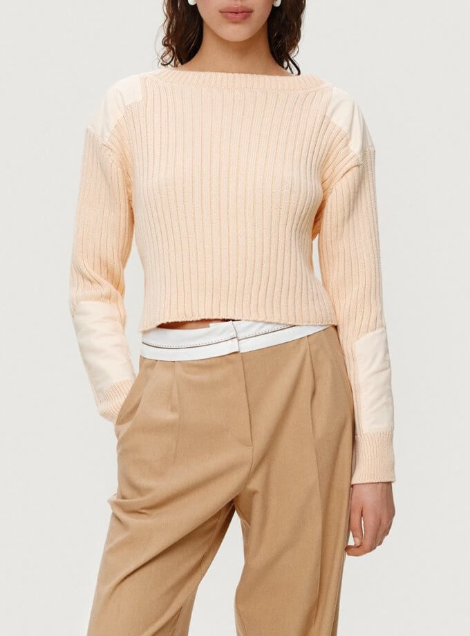 Укорочений светр з бавовни IAM (IAM_PCH/CRP/SWTR) - фото 11