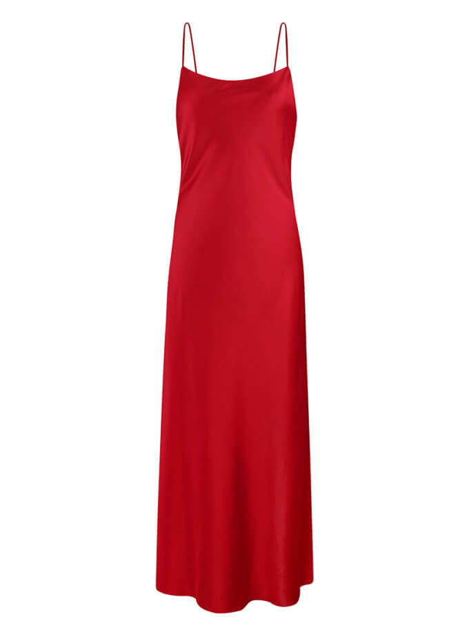 Шовкова cукня на тонких бретельках MISS SECRET (MISS_DR-046-red)