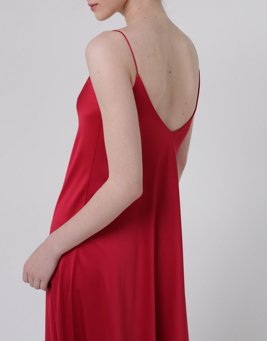 IMG_5424 2 Шовкова cукня на тонких бретельках MISS SECRET (MISS_DR-046-red) - фото 8