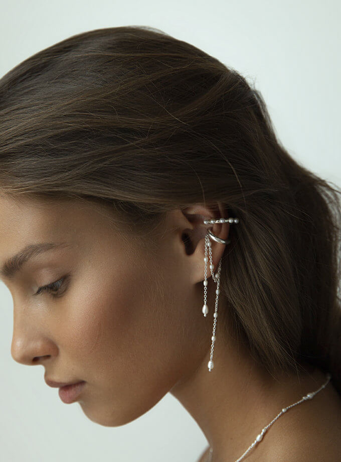 Каф з ланцюжками та перлинами SOLAR SILVER (SLSR_SSC_002)